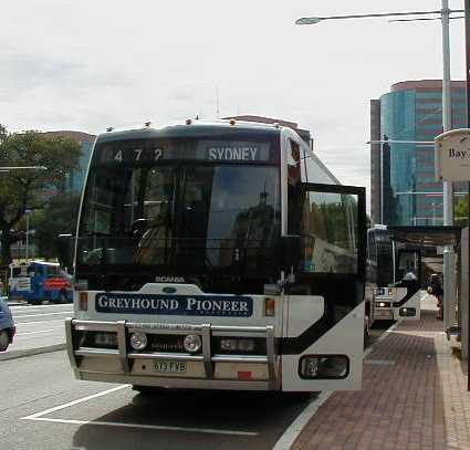 Greyhound Pioneer Scania K124EB QCC Majestic 673FVB